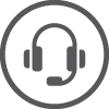 Grey customer service headset icon